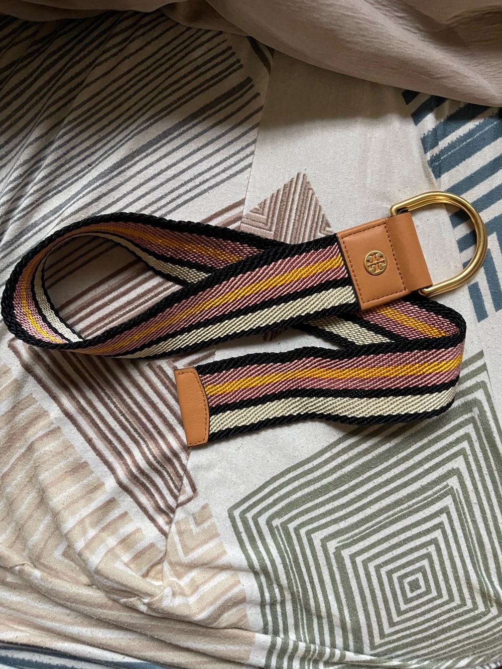 Tory Burch Multicolor Stripe Web Belt